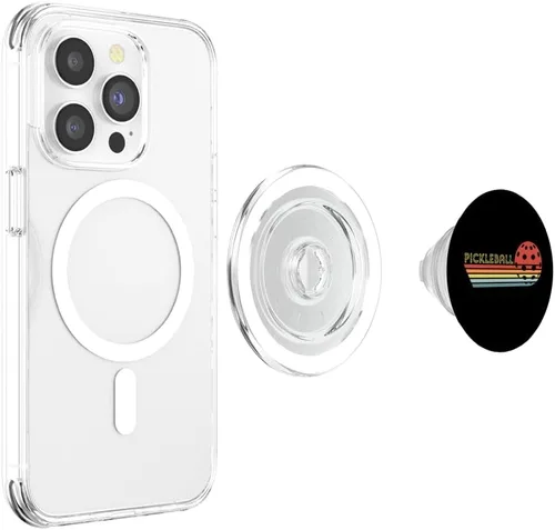 Miniatura 4 de Pickleball retro vintage Pickleball paddles Dink Sunset gift PopSockets MagSafe PopGrip for iPhone