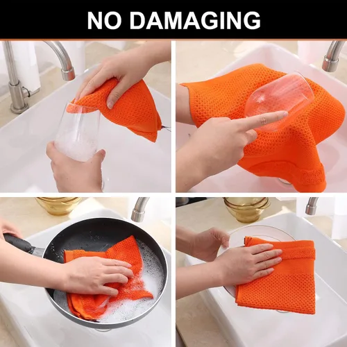 Miniatura 3 de Homaxy Toallas de cocina 100% algodón con tejido de gofre, 13 x 28 pulgadas, súper absorbentes y lavables a máquina, para secar platos, paquete