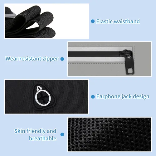 Miniatura 7 de SooGree Riñonera para correr para hombres y mujeres, ligera, impermeable, bolsa para correr, bolsa de almacenamiento reflectante nocturna