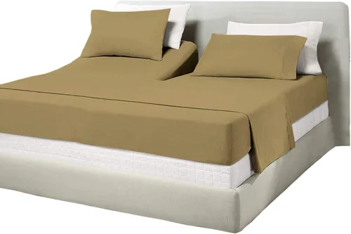 Miniatura 21 de Juego de sábanas de algodón de 600 hilos tamaño Queen dividido para base de cama ajustable, juego de sábanas de 4 piezas con bolsillo profundo