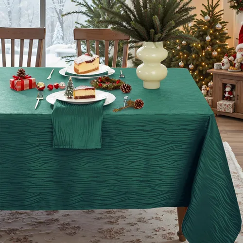 Miniatura 13 de MATIRUG Mantel de jacquard negro, tela de mesa suave y sin arrugas, resistente a derrames y con textura para graduación, cocina, comedor, decoración