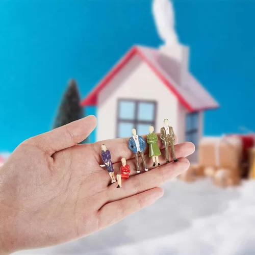Miniatura 7 de Juexica 30 Piezas Figuras de Mini Personas 1:50 Escala Modelo de Trenes Arquitectónico Figuras de Personas Pintadas Figuras de Miniatura de Plástico