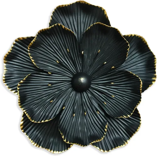 Miniatura 14 de Decoración de pared de flores de metal de 10 pulgadas, escultura floral rústica moderna, colgante de pared de hierro envejecido, decoración