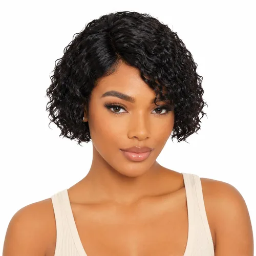Miniatura 13 de Pelucas de cabello humano rizado profundo, parte lateral, encaje frontal precortado, encaje frontal para usar y llevar, peluca sin pegamento