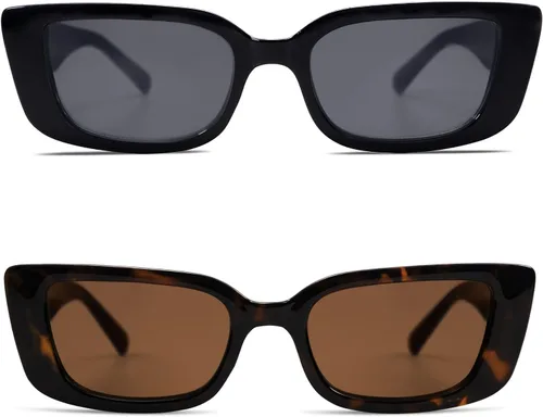 Miniatura 12 de Allarallvr Lentes de sol rectangulares para mujer, estilo retro de los años 90, Y2K, clásicos, vintage, cuadrados, AR82037