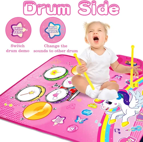 Miniatura 3 de Juguetes para Niñas de 1 Año Regalos: Alfombra Musical para Bebés Juguetes para Niños de 1-2 Años - Piano, Tambor y Animales de 3 en 1 Toca