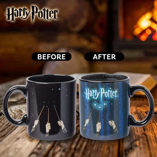 Miniatura 5 de Silver Buffalo Harry Potter Wand Reveal Heat Reveal - Taza de cerámica, 20 onzas Varita de Harry Potter