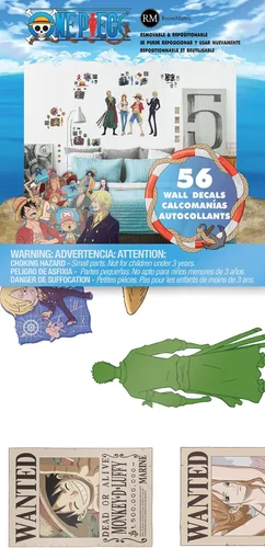 Miniatura 7 de RoomMates RMK5438SCS One Piece Tripulación del Sombrero de Paja Calcomanía de Pared Despegar y Pegar, Marrón