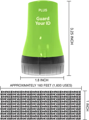 Miniatura 6 de Guard Your ID Wide Advanced Roller 2.0 - Sello de seguridad para prevención de robo de identidad, color verde