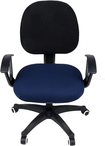 Miniatura 3 de Smiry - Fundas elásticas de jacquard para silla de oficina y computadora, desmontables, lavables, antipolvo, protectores de cojín para silla de Azul
