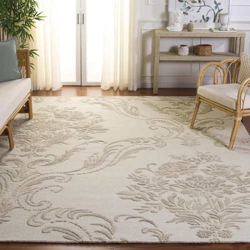 Miniatura 13 de SAFAVIEH Jardin Collection - Alfombra de área de 5 x 8 pies, color negro, lana hecha a mano, ideal para zonas de alto tráfico en sala de estar