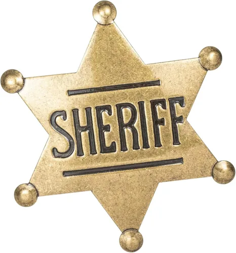 Insignias del sheriff de marca, insignia del sheriff del metal para las niñas y adultos, insignia del chaleco de la policía occidental, insignia del