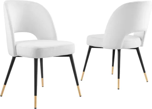 Miniatura 14 de Modway Rouse Performance - Silla de comedor de terciopelo en color blanco, 23 x 20 x 32