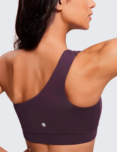 Miniatura 3 de CRZ YOGA Butterluxe - Brasier deportivo de un hombro para mujer, sin mangas, con una correa, de bajo impacto, asimétrico, para entrenamiento y yoga