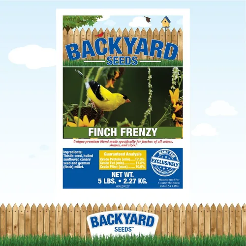 Miniatura 5 de Backyard Seeds Finch & Small Songbird Frenzy 5lbs – Mezcla de semillas de cardo Nyjer prémium para comederos de pinzones, bolsa pequeña de comida