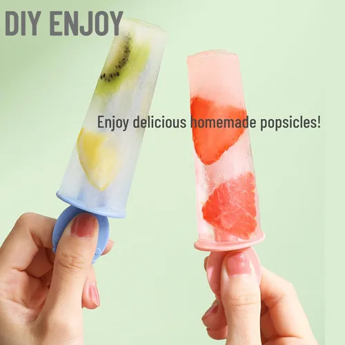 Miniatura 5 de Moldes de paletas de silicona, 12 piezas de moldes de silicona de fácil liberación, sin BPA, moldes para hacer paletas de hielo, moldes para hacer
