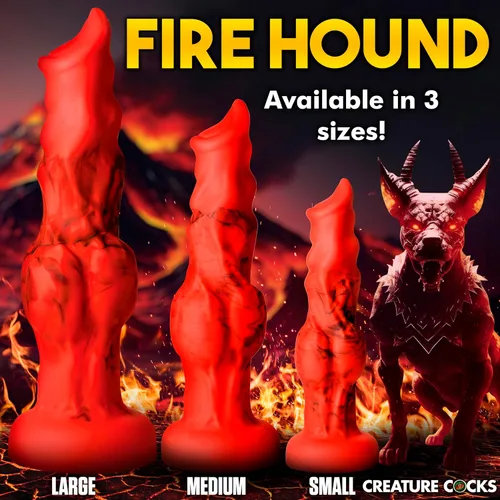 Miniatura 8 de CREATURE COCKS Consolador de silicona Fire Hound para hombres, mujeres y parejas. Consolador de fantasía, base de ventosa Stong. Compatible
