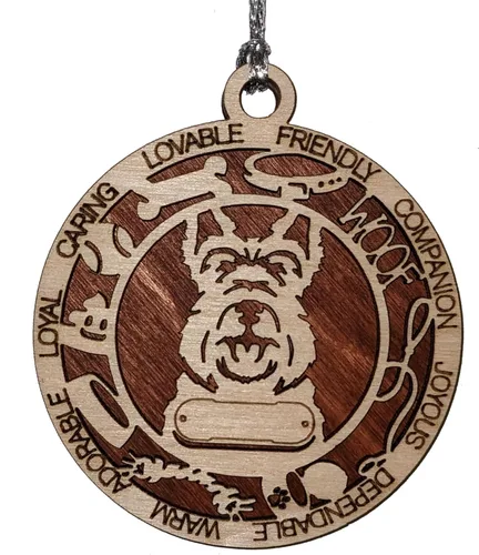 Miniatura 28 de Adorno de Navidad personalizado de madera para perro de 3 pulgadas, nombre y texto personalizables, hecho a mano en Estados Unidos, diseño de corte