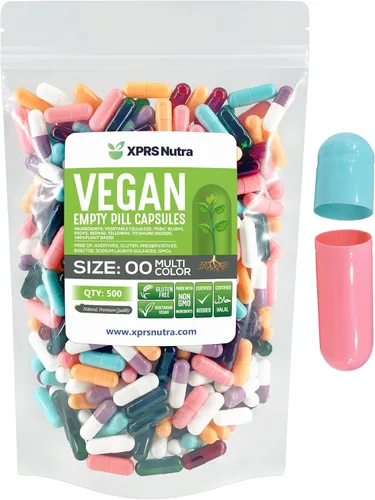 Miniatura 29 de XPRS Nutra Cápsulas vacías de tamaño 00 – 100 cápsulas veganas vacías – Pastillas vacías vegetarianas – Relleno de cápsulas vegetales DIY