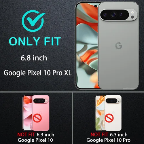 Miniatura 2 de YKHJKLEC Funda para Google Pixel 10 Pro XL, grado militar 3 en 1, resistente a prueba de golpes, caídas y polvo, con 2 protectores de pantalla
