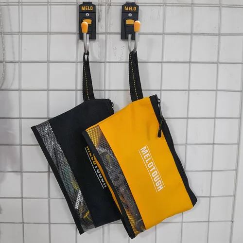 Miniatura 6 de Melo Tough - Bolsa de herramientas pequeña con cremallera, bolsa organizadora de almacenamiento duradera, paquete de 2 unidades (negro y amarillo)