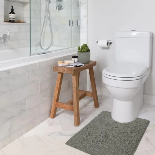 Miniatura 167 de LuxUrux Tapete de microfibra afelpada, de felpilla extrasuave, pelo largo de 1 pulgada, muy absorbente, para baño o ducha, lavar y secar a máquina