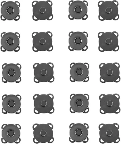 WAFJMAF - 10 juegos de cierres magnéticos para bolsas, botones a presión, monedero ideal para cierre, bolso, ropa, costura, manualidades, no Negro