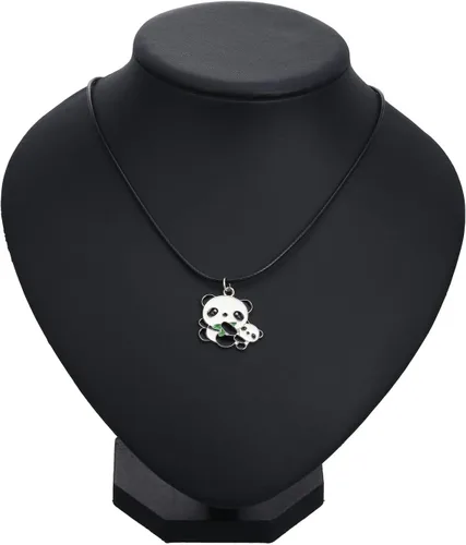 Miniatura 3 de Winssigma Collar de panda para niñas, bonito llavero de panda, pulsera de panda, regalo para adolescentes, Metal, No es una piedra preciosa