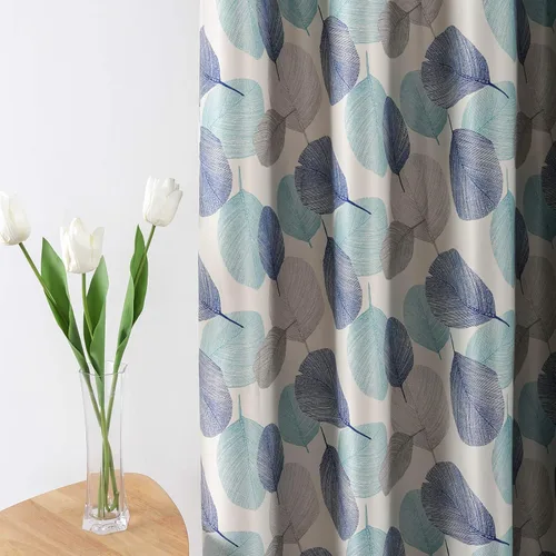 Leeva Cortinas opacas para puerta corredera, cortinas de bloqueo de luz con hojas de serie azul, cortinas pesadas para ventanas de guardería, 2