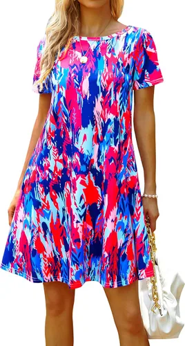 Miniatura 2 de Summer Dresses for Women Short Sleeve Tshirt Dress with Pockets Beach Sun Dress