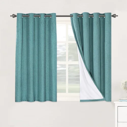 Miniatura 184 de H.VERSAILTEX Cortinas opacas de lino de 72 pulgadas de largo, 100% absolutamente opacas, con aislamiento térmico, con textura de lino, cortinas