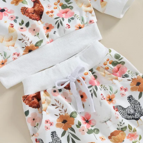 Miniatura 6 de Conjunto de sudadera para bebé niña con texto en inglés "Daddy Mama" de manga larga para otoño e invierno