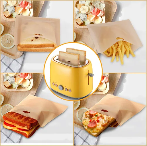 Miniatura 3 de 10 Bolsas de Tostadora Reutilizables para queso a la parrilla Bolsas de Tostadora Antiadherentes para Sándwiches, Pollo, Nuggets, Panini y Tostadas