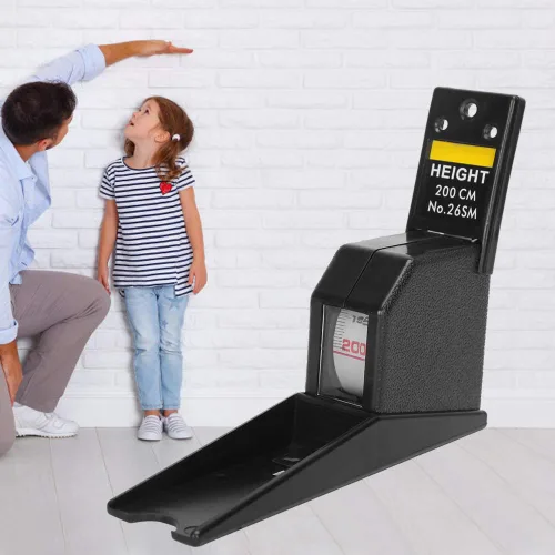 Miniatura 2 de 6.6 ft Altura Estatura Meter Cinta de medición retráctil Regla Herramienta de medición de metal (negro)