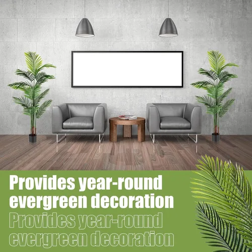 Miniatura 6 de Jexine Paquete de 4 palmeras artificiales de 6 pies, plantas falsas, plantas artificiales de areca para interiores y exteriores, árbol sintético