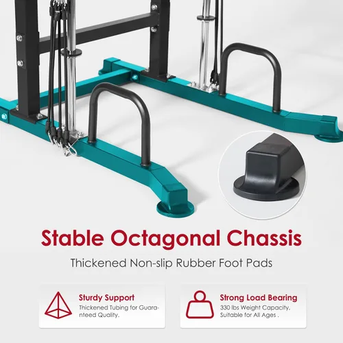 Miniatura 6 de SogesPower Power Tower - Barra de dominadas para gimnasio en casa, multifunción, ajustable, altura ajustable, equipo de entrenamiento de Negro