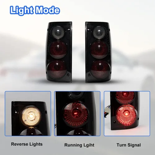 Miniatura 6 de ROXX Conjunto de luces traseras para camioneta Toyota 1989, 1990, 1991, 1992, 1993, 1994, 1995, repuesto de lámparas traseras, para lado del Humo