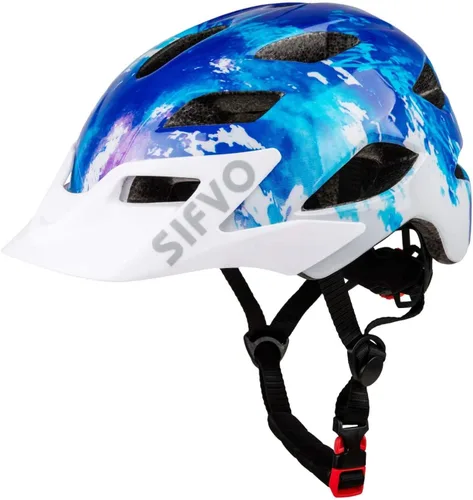 Miniatura 10 de SIFVO - Casco de bicicleta para niños y niñas, casco de bicicleta con visera genial para niños de 5 a 14 años, casco de bicicleta para niños, casco