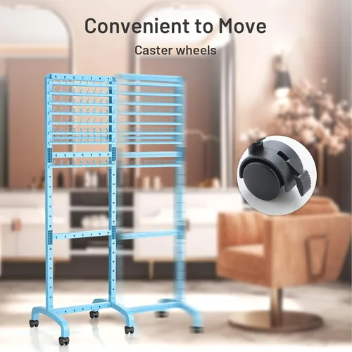 Miniatura 5 de Yumkfoi Estante ajustable para trenzar para el cabello, 160 clavijas, soporte de doble cara para trenzar, estante de trenzas de altura ajustable