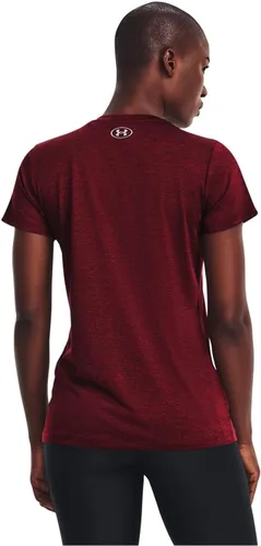 Miniatura 3 de Under Armour Tech - Camiseta de manga corta y cuello en V para mujer, jaspeada