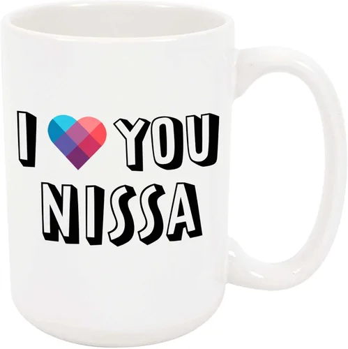 Taza de café I Love You Nissa – Taza de cerámica personalizada con nombre, taza personalizada, regalo personalizado de cumpleaños/Navidad, regalo de