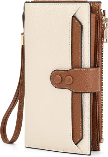 Miniatura 17 de SENDEFN Cartera de cuero para mujer, con bloqueo RFID, tarjetero para tarjetas de crédito, cartera de mano para mujer