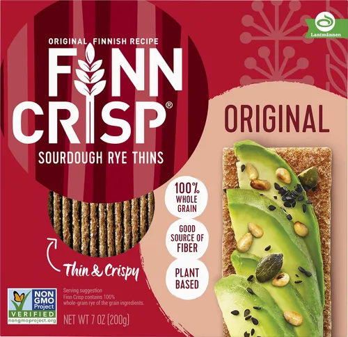 Miniatura 2 de Finn Crisp Original Rye Crispbread de 7 onzas, Pedido al Por Mayor de 18 Paquetes Galletas de Pan Crujiente de Centeno Delgadas y Crujientes