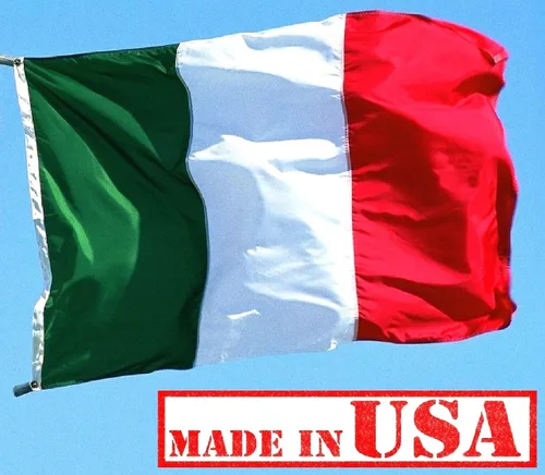Miniatura 2 de Fábrica de la bandera de Estados Unidos, bandera italiana de 3 x 5 pies (rayas cosidas) para exteriores, nailon SolarMax, fabricado en Estados