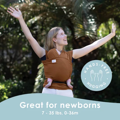 Miniatura 3 de Sleepy Wrap Pañuelo elástico ergonómico para bebé portabebés para recién nacidos a niños pequeños - Pañuelo para bebé ligero manos libres 7-35