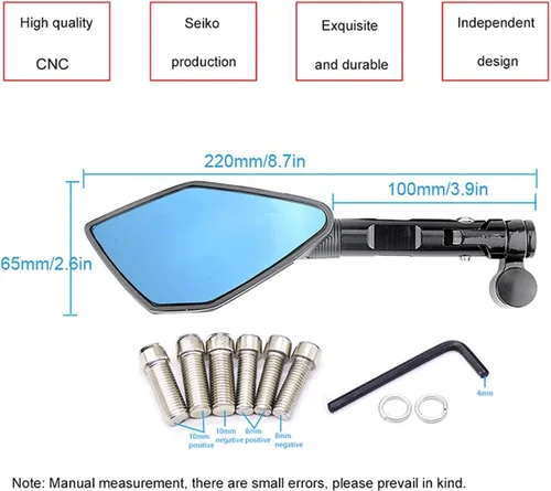 Miniatura 2 de Accesorios para motocicleta 8 de 0.394 in, espejos laterales retrovisores CNC, accesorios para Yamaha FZ25 FZ-25 FZ 25 FZ16 FZ-16 FZ 16 2008-2018