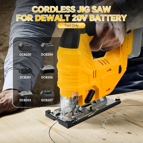 Miniatura 2 de Sierra de calar inalámbrica para batería Dewalt de 20 V, rompecabezas sin escobillas con luz LED, 7 velocidades variables, cortes biselados de 45°