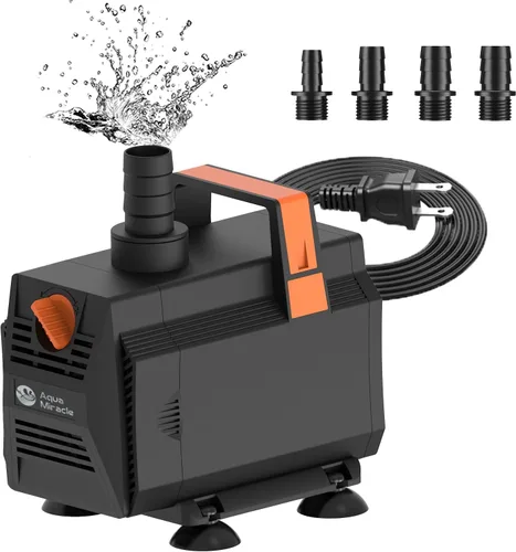 AquaMiracle Bombas de agua para acuario de 880 GPH (3330L/H, 45 W), bomba de agua sumergible con control de flujo para fuente, cascada, estatua,
