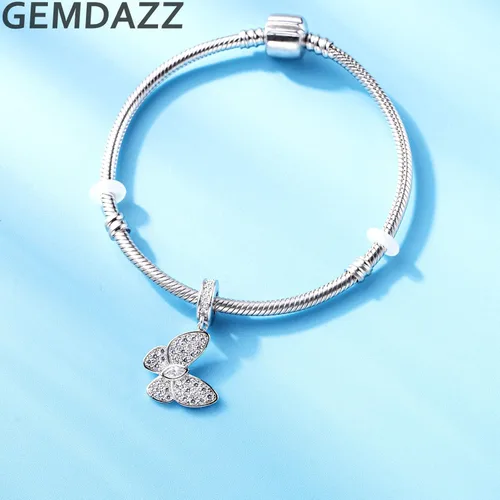 Miniatura 4 de GEMDAZZ Dijes temáticos de animales en plata de ley 925, bonito oso polar 3D, rana, cigarra, mariquita, abeja, libélula para pulseras europeas