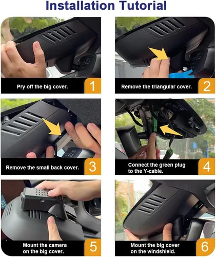 Miniatura 7 de Fitcamx La cámara de tablero delantera 2K y trasera 1080P se adapta para Volvo C40 Recharge EC40 2022-2025, estilo OEM, video HD dual, grabación